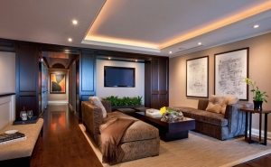 Прекрасное сочетание рассеянного и точечного освещения гостиной Прекрасное сочетание рассеянного и точечного освещения гостиной