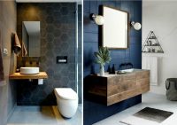Плитка насыщенного темного оттенка часто используется для оформления ванной современными дизайнерами