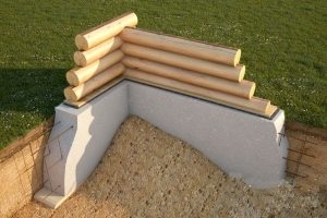 Пример обустройства ленточного фундамента для дома из деревянного сруба