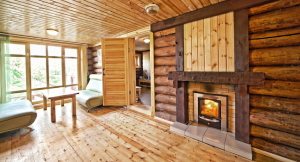 Интерьер бани с просторной комнатой отдыха Интерьер бани с просторной комнатой отдыха