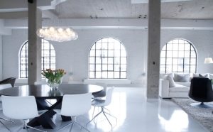 Глянцевый белый пол Глянцевый белый пол