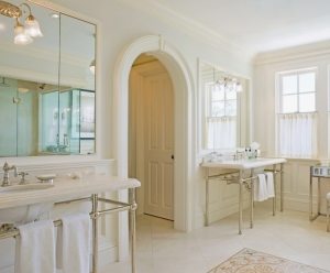 В ванной для оформления арочного проема используется влагостойкий гипсокартон В ванной для оформления арочного проема используется влагостойкий гипсокартон