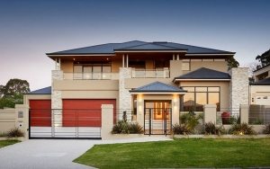 Фасадные панели с имитацией камня в сочетании со штукатуркой в оформлении загородного особняка Фасадные панели с имитацией камня в сочетании со штукатуркой в оформлении загородного особняка