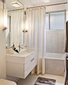 Даже при ширине комнаты 1,4 м в ней можно разместить небольшую сидячую ванну Даже при ширине комнаты 1,4 м в ней можно разместить небольшую сидячую ванну