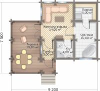 Проект планировки бани большого размера 9,2х7,5 м с трассой и SPA зоной Проект планировки бани большого размера 9,2х7,5 м с трассой и SPA зоной