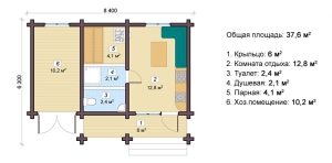 Проект бани с пристроенным хозяйственным помещением Проект бани с пристроенным хозяйственным помещением