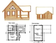 Проект бани с мансардным помещением и террасой Проект бани с мансардным помещением и террасой
