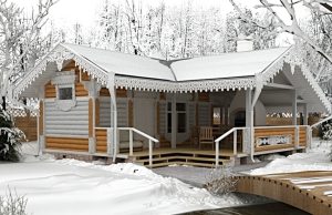 Сауна с террасой и печью для приготовления еды Сауна с террасой и печью для приготовления еды