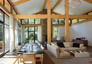 Рациональное разбиение пространства на функциональные зоны - прихожу, гостиную, столовую и каминную группу Рациональное разбиение пространства на функциональные зоны - прихожу, гостиную, столовую и каминную группу