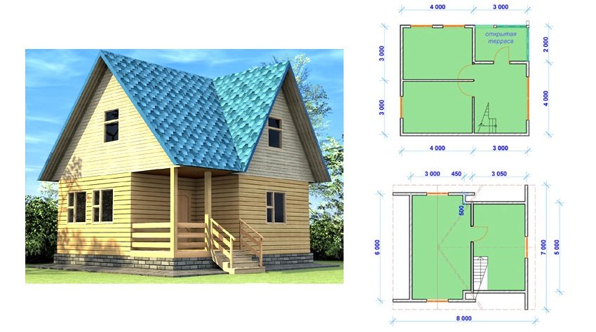 Проект деревянного дачного дома