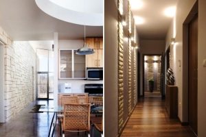 Фактура декоративного камня прекрасно сочетается с однотонными окрашенными обоями Фактура декоративного камня прекрасно сочетается с однотонными окрашенными обоями