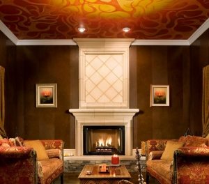 Ткань с узором на потолке Ткань с узором на потолке