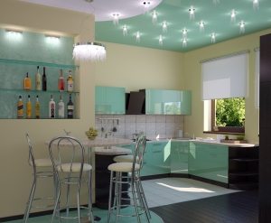 Освещение кухни с помощью точечных светильников Освещение кухни с помощью точечных светильников