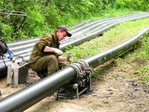 Монтаж магистрального трубопровода с применением труб ПНД