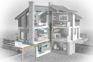 Приточно-вытяжная вентиляционная система с рекуператором, установленным в подвальном помещении Приточно-вытяжная вентиляционная система с рекуператором, установленным в подвальном помещении