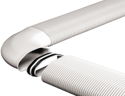 Пластиковый воздуховод с плоскоовальным сечением удобно прятать под подвесной потолок Пластиковый воздуховод с плоскоовальным сечением удобно прятать под подвесной потолок