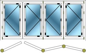 Устройство и комплектация двери-гармошки Устройство и комплектация двери-гармошки
