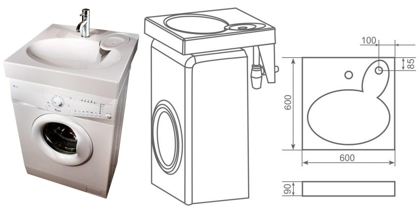 Раковина Claro для установки над стиральной машиной от PAA Bath
