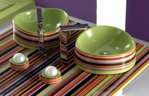 Креативный сантехнический комплект из столешницы, раковины и мыльницы Креативный сантехнический комплект из столешницы, раковины и мыльницы