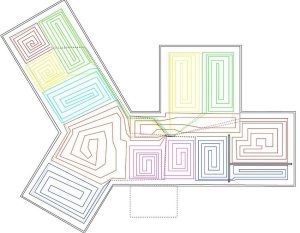 Пример схемы разводки теплого водяного пола по секторам Пример схемы разводки теплого водяного пола по секторам