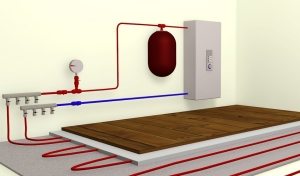 Температура теплоносителя в контуре теплого пола зависит от тепловой нагрузки, шага укладки, диаметра труб, толщины стяжки и материала напольного покрытия Температура теплоносителя в контуре теплого пола зависит от тепловой нагрузки, шага укладки, диаметра труб, толщины стяжки и материала напольного покрытия