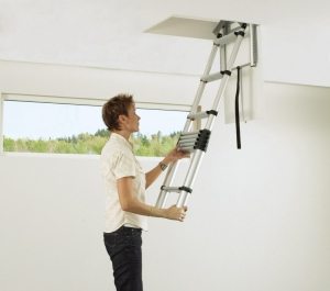 Раздвижная телескопическая лестница для мансарды Раздвижная телескопическая лестница для мансарды