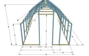 Базовый чертеж теплицы из профильных труб