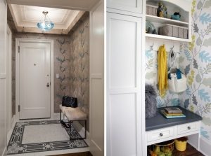 Обои с различными растительными орнаментами в оформлении прихожей Обои с различными растительными орнаментами в оформлении прихожей