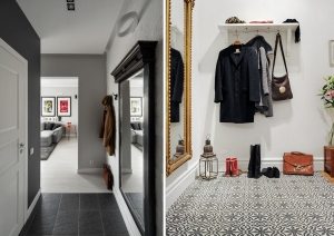 Укладка плитки с необычным рисунком или фактурой украсит интерьер небольшой прихожей Укладка плитки с необычным рисунком или фактурой украсит интерьер небольшой прихожей