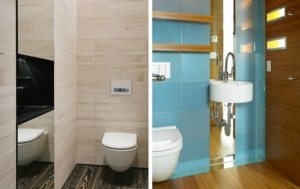 Зеркальные вставки расширяют пространство туалета Зеркальные вставки расширяют пространство туалета