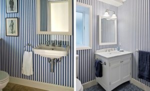 Для помещений с низкими потолками хорошо использовать в оформлении стен рисунок с вертикальными полосками Для помещений с низкими потолками хорошо использовать в оформлении стен рисунок с вертикальными полосками