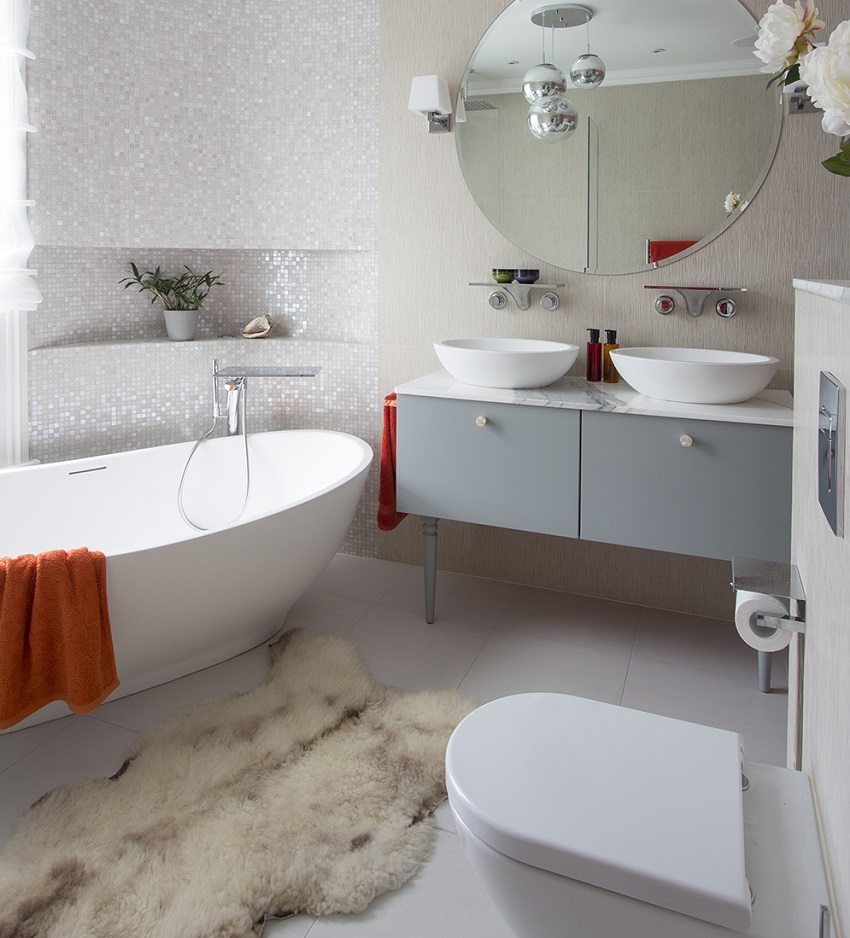 Дизайн интерьера маленькой ванной комнаты, совмещенной с туалетом