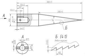 Чертеж конуса с резьбой для винтового дровокола Чертеж конуса с резьбой для винтового дровокола