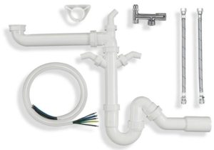 Комплект для подключения на кухню. Трубный тип сифона для раковины Комплект для подключения на кухню. Трубный тип сифона для раковины