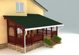 3D-проект открытой веранды к дому 3D-проект открытой веранды к дому