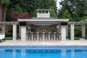 Павильон с барбекю во дворе частного дома Павильон с барбекю во дворе частного дома