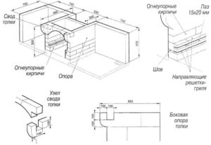Пример конструкции барбекю из кирпича Пример конструкции барбекю из кирпича