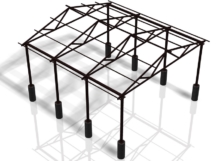 Пример металлического каркаса для навеса Пример металлического каркаса для навеса