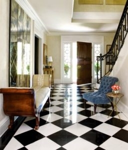 Сочетание черной и белой плитки – не выходящий из моды вариант оформления пола Сочетание черной и белой плитки – не выходящий из моды вариант оформления пола