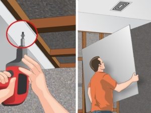 Монтаж потолка из гипсокартонных листов Монтаж потолка из гипсокартонных листов