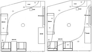 Эскиз гипсокартонного потолка, состоящего из нескольких уровней Эскиз гипсокартонного потолка, состоящего из нескольких уровней