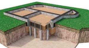 Под фундаментом располагается песчаная подушка – простой слой песка Под фундаментом располагается песчаная подушка – простой слой песка