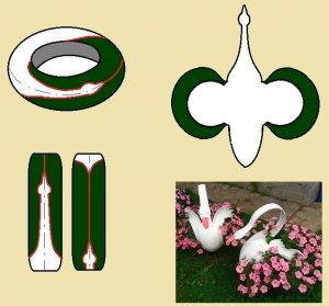 Схема выполнения лебедя из автомобильной покрышки Схема выполнения лебедя из автомобильной покрышки