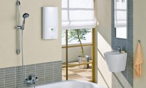 Компактный плоский водонагреватель с небольшим объемом бака Компактный плоский водонагреватель с небольшим объемом бака