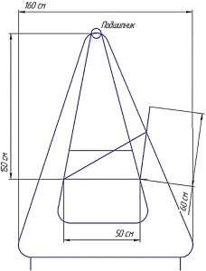 Чертеж каркаса для садовых качелей из профильной трубы Чертеж каркаса для садовых качелей из профильной трубы