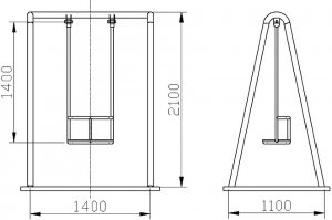 Монтажные размеры качелей с металлическим каркасом Монтажные размеры качелей с металлическим каркасом