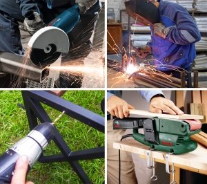 Создание скамейки требует наличия специальных инструментов для резки и сварки металла, просверливания отверстий и шлифовки дерева Создание скамейки требует наличия специальных инструментов для резки и сварки металла, просверливания отверстий и шлифовки дерева