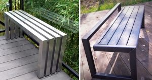 Использование металла для создания необычных конструкций лавок без спинки Использование металла для создания необычных конструкций лавок без спинки