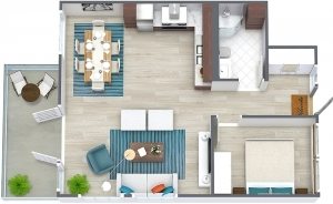 Вариант планировки одноэтажного дома с маленькой площадью Вариант планировки одноэтажного дома с маленькой площадью