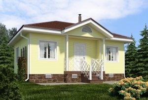 Трехмерный проект небольшого одноэтажного дома Трехмерный проект небольшого одноэтажного дома